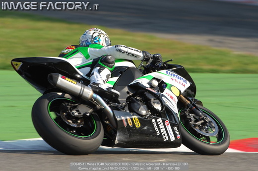 2008-05-11 Monza 0040 Superstock 1000 - 12 Alessio Aldrovandi - Kawasaki ZX 10R